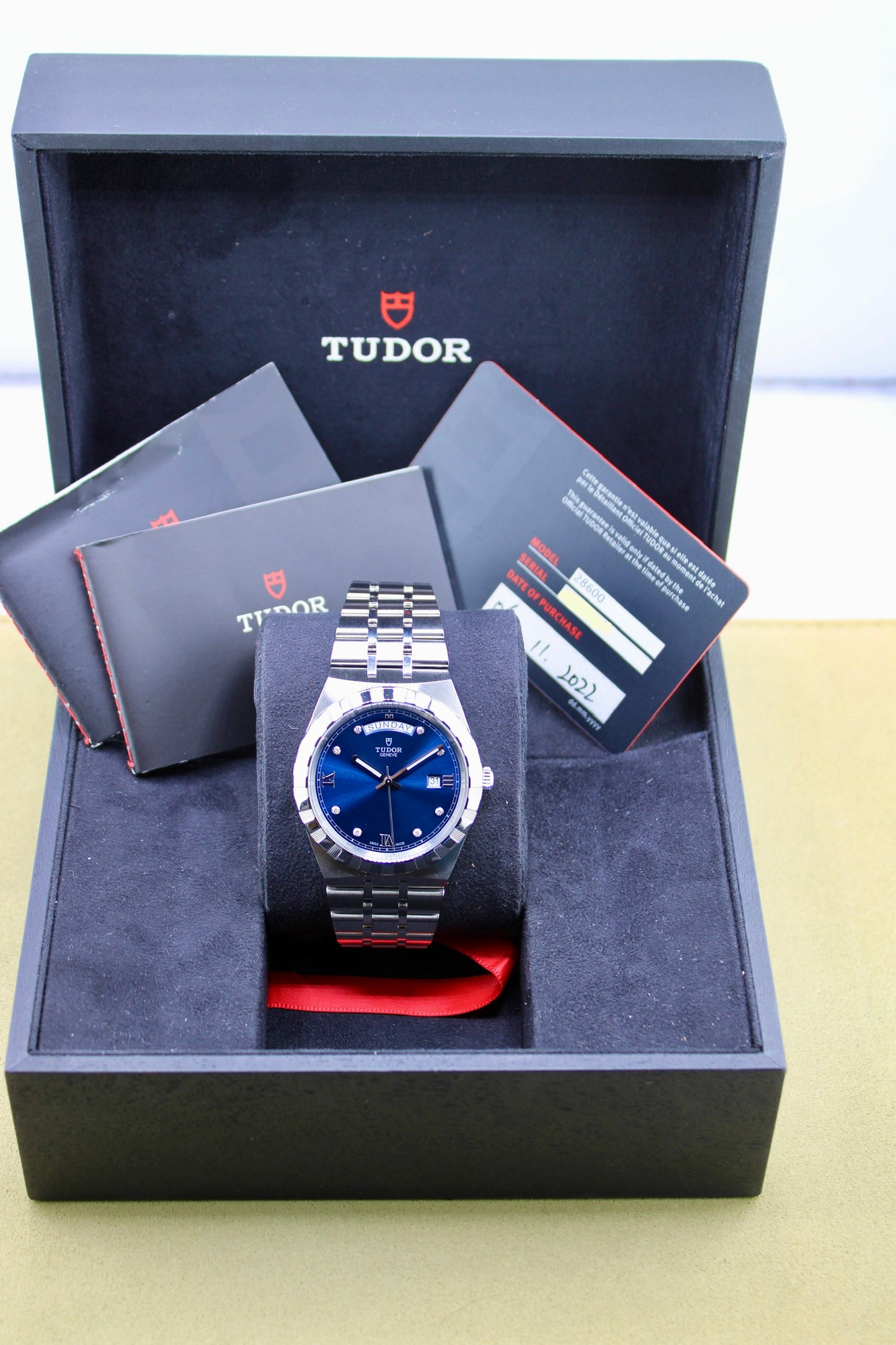 Tudor Royal "Day-Date' 28600 Blue Diamond Dial