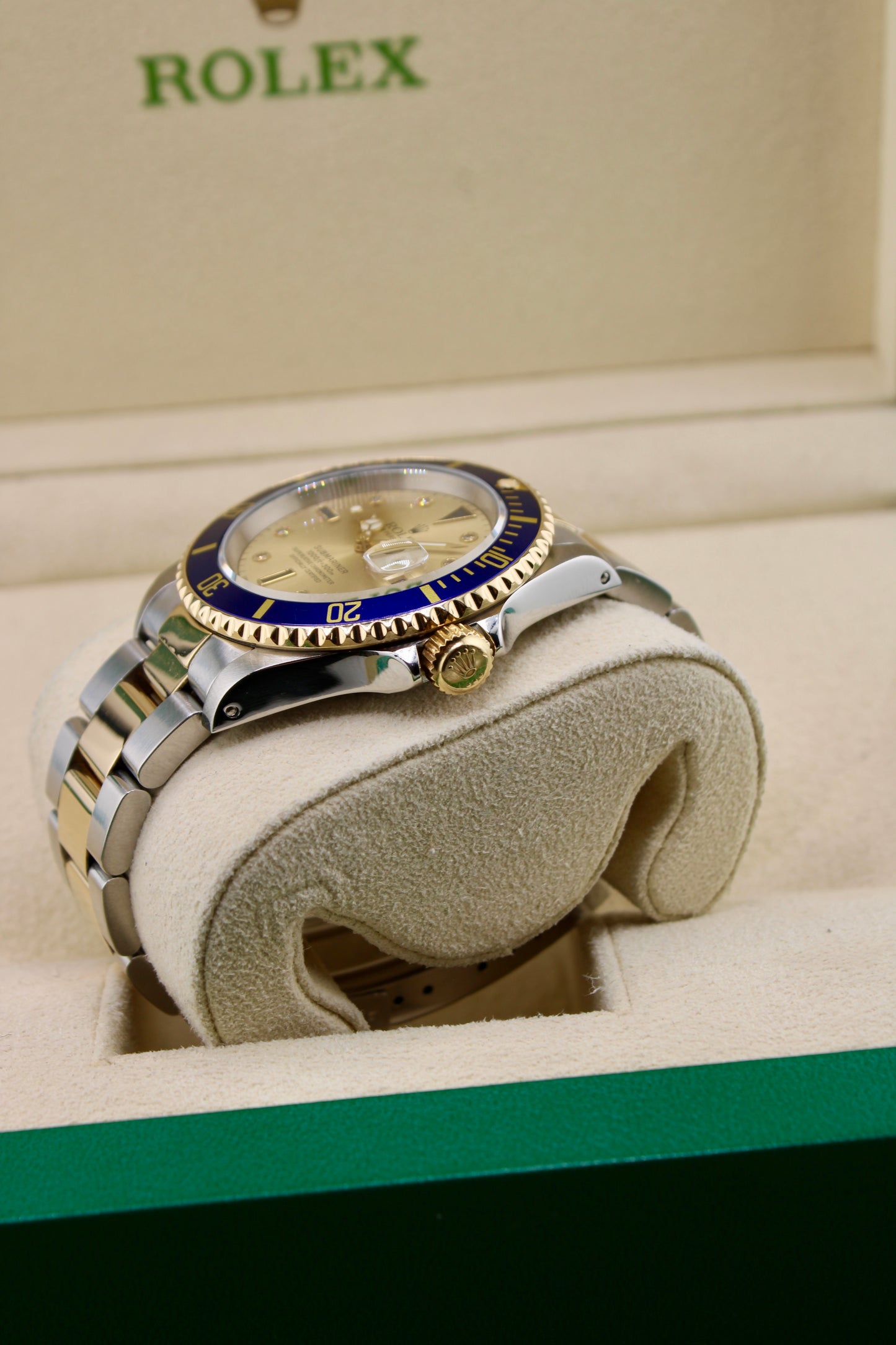Rolex Submariner Date 16613 "Champagne Serti" Box & Paper