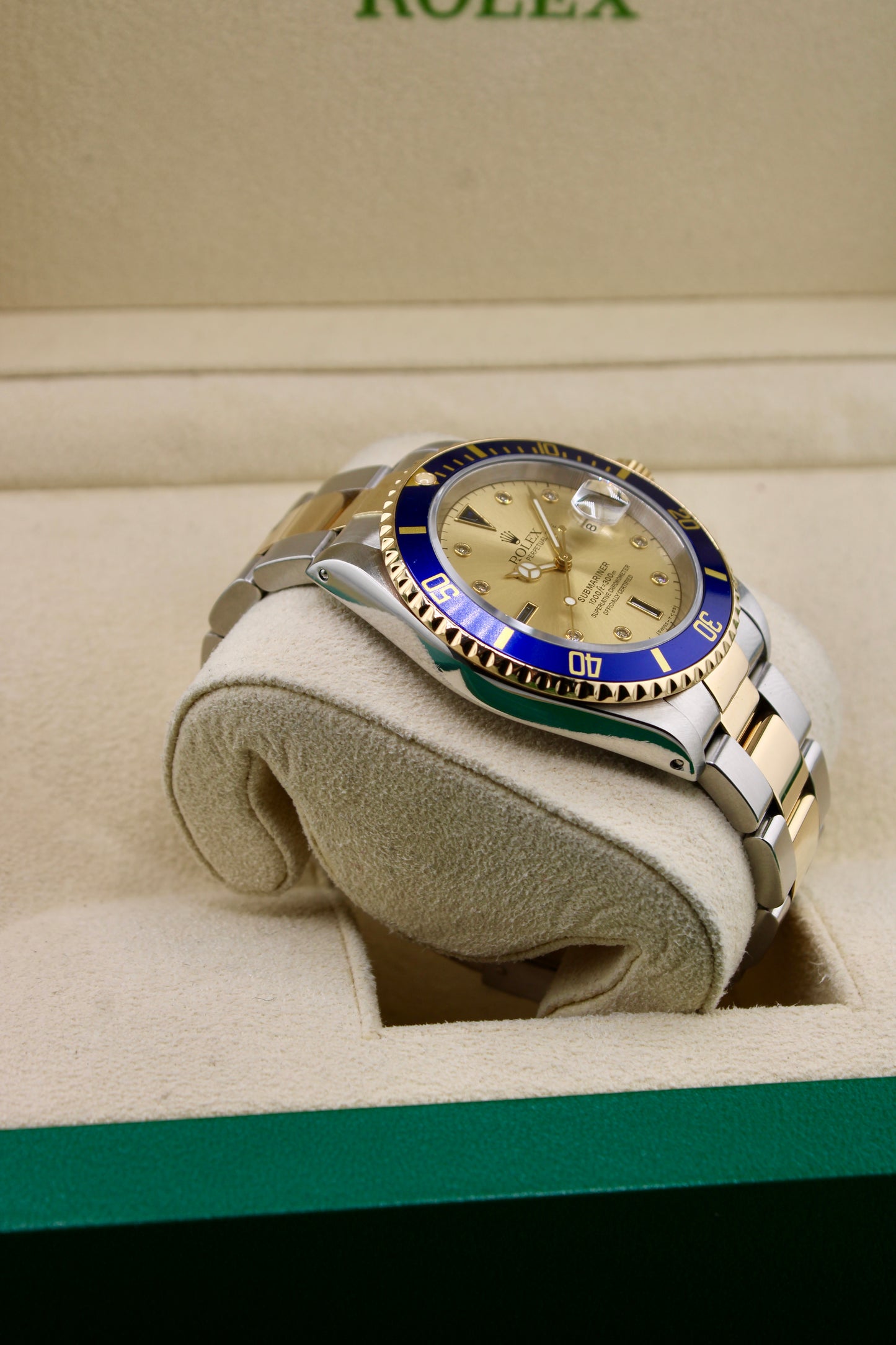 Rolex Submariner Date 16613 "Champagne Serti" Box & Paper